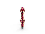 Rose gold Pavé Round Garnet Link Band with Bezel Setting_32