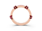 Rose gold Pavé Round Garnet Link Band with Bezel Setting_33