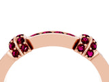 Rose gold Pavé Round Garnet Link Band with Bezel Setting_34