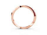 Rose gold Pavé Round Garnet Twist Band_39