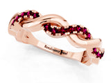 Rose gold Pavé Round Garnet Twist Eternity Band with Shared Prong Setting_31