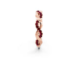 Rose gold Pavé Round Garnet Twist Eternity Band with Shared Prong Setting_32