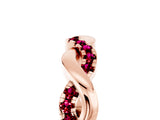 Rose gold Pavé Round Garnet Twist Eternity Band with Shared Prong Setting_35
