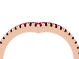 Rose gold Pavé Round Garnet V-Shaped Chevron Band with Shared Prong Setting_10
