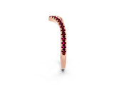 Rose gold Pavé Round Garnet V-Shaped Chevron Band with Shared Prong Setting_8
