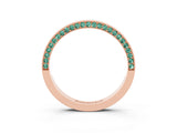 Rose gold Pavé Round Green Sapphire Channel Set Band_21