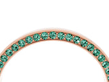 Rose gold Pavé Round Green Sapphire Channel Set Band_22
