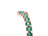 Rose gold Pavé Round Green Sapphire Chevron Band with Shared Prong Setting_11
