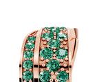 Rose gold Pavé Round Green Sapphire Crossover Band with Bead Prong Setting_11