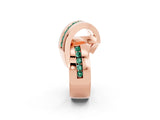 Rose gold Pavé Round Green Sapphire Crossover Band with Channel Setting_8