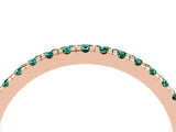 Rose gold Pavé Round Green Sapphire Half Eternity Band with Shared Prong Setting_10