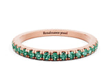 Rose gold Pavé Round Green Sapphire Half Eternity Band with Shared Prong Setting_6