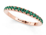 Rose gold Pavé Round Green Sapphire Half Eternity Band with Shared Prong Setting_7
