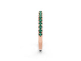 Rose gold Pavé Round Green Sapphire Half Eternity Band with Shared Prong Setting_8