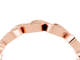 Rose gold Pavé Round Green Sapphire Interlocking Eternity Band with Bezel Prong Setting_10