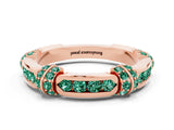 Rose gold Pavé Round Green Sapphire Link Band with Bezel Setting_30