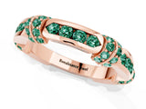 Rose gold Pavé Round Green Sapphire Link Band with Bezel Setting_31