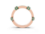 Rose gold Pavé Round Green Sapphire Link Band with Bezel Setting_33