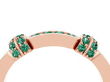 Rose gold Pavé Round Green Sapphire Link Band with Bezel Setting_34