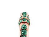 Rose gold Pavé Round Green Sapphire Link Band with Bezel Setting_35