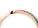 Rose gold Pavé Round Green Sapphire Twist Band_10