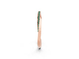 Rose gold Pavé Round Green Sapphire Twist Band_25
