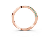 Rose gold Pavé Round Green Sapphire Twist Band_26