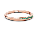 Rose gold Pavé Round Green Sapphire Twist Band_27