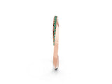 Rose gold Pavé Round Green Sapphire Twist Band_29