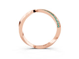 Rose gold Pavé Round Green Sapphire Twist Band_30