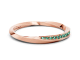 Rose gold Pavé Round Green Sapphire Twist Band_35