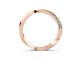 Rose gold Pavé Round Green Sapphire Twist Band_38