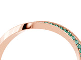 Rose gold Pavé Round Green Sapphire Twist Band_39