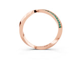 Rose gold Pavé Round Green Sapphire Twist Band_9