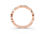 Rose gold Pavé Round Green Sapphire Twist Eternity Band with Shared Prong Setting_21