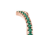 Rose gold Pavé Round Green Sapphire V-Shaped Chevron Band with Shared Prong Setting_11