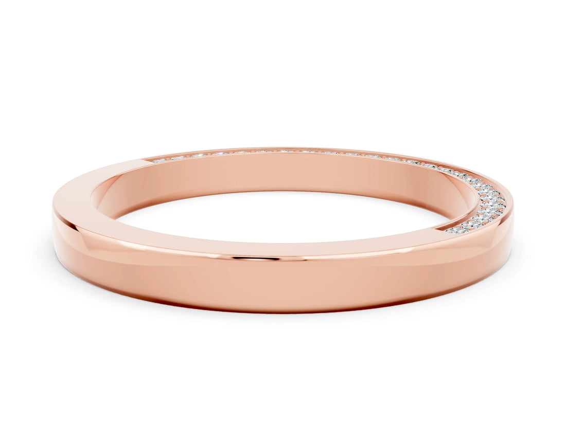 Rose gold Pavé Round Moissanite Channel Set Band_18