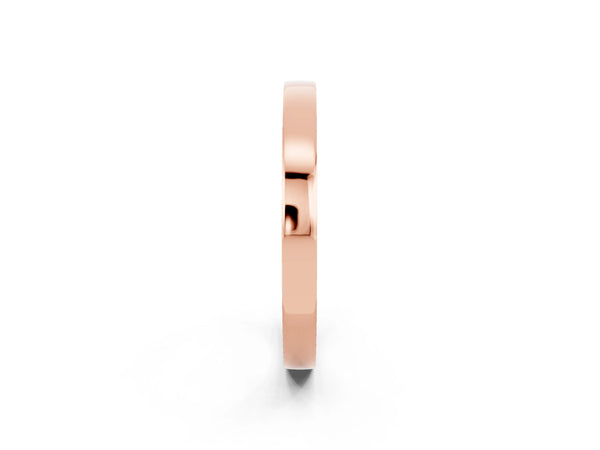 Rose Gold Round Moissanite Side Pave Half Eternity Band with Plain Top