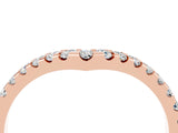Rose gold Pavé Round Moissanite Chevron Band with Shared Prong Setting_10