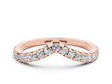 Rose gold Pavé Round Moissanite Chevron Band with Shared Prong Setting_6