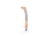 Rose gold Pavé Round Moissanite Chevron Band with Shared Prong Setting_8