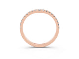 Rose gold Pavé Round Moissanite Chevron Band with Shared Prong Setting_9