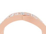 Rose gold Pavé Round Moissanite Crossover Band with Bead Prong Setting_10