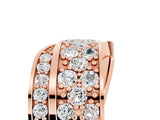 Rose gold Pavé Round Moissanite Crossover Band with Bead Prong Setting_11