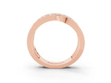 Rose gold Pavé Round Moissanite Crossover Band with Bead Prong Setting_9