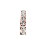 Rose gold Pavé Round Moissanite Half Eternity Band with Shared Prong Setting_11