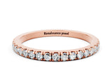Rose gold Pavé Round Moissanite Half Eternity Band with Shared Prong Setting_6