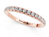 Rose gold Pavé Round Moissanite Half Eternity Band with Shared Prong Setting_7