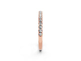 Rose gold Pavé Round Moissanite Half Eternity Band with Shared Prong Setting_8