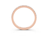 Rose gold Pavé Round Moissanite Half Eternity Band with Shared Prong Setting_9